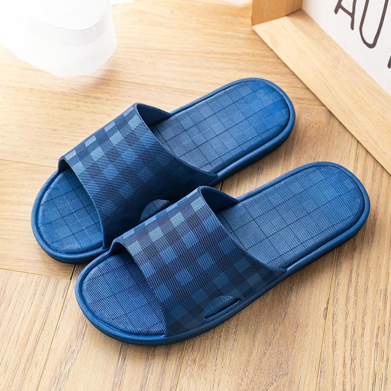 Cute Plaid Print Home Slippers Soft Sole Non-slip Floor Bathroom Shower Slippers For Women And Men House Shoes - AL MONI EXPRESS