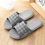 Cute Plaid Print Home Slippers Soft Sole Non-slip Floor Bathroom Shower Slippers For Women And Men House Shoes - AL MONI EXPRESS