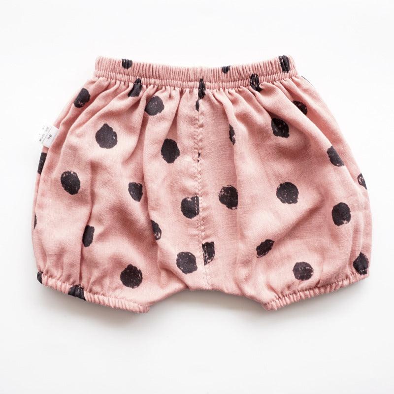 Cute Printed Cotton Gauze Shorts Baby Bloomers - Almoni Express