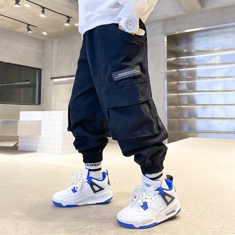 Boys Cargo Pants Spring And Autumn New Multi-pocket Trousers