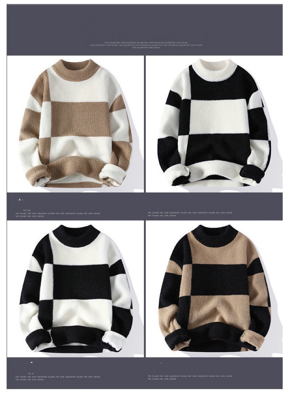 Men's FallWinter Half Turtleneck Knitted Bottoming Shirt For Boys Thickened Warm Wool Clothes