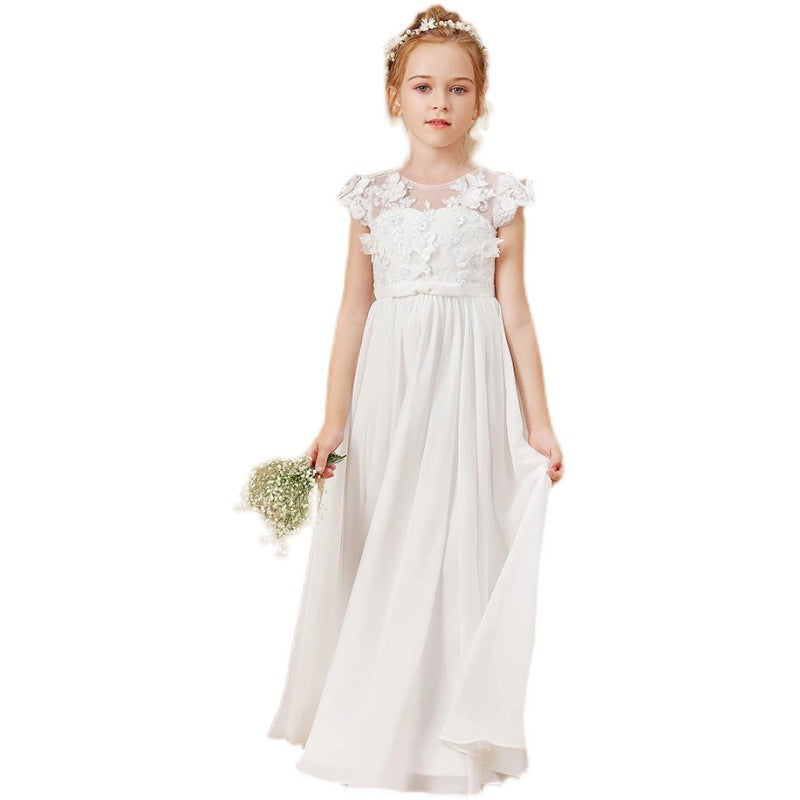 Kids Dress Ladies White Flower Girl Wedding