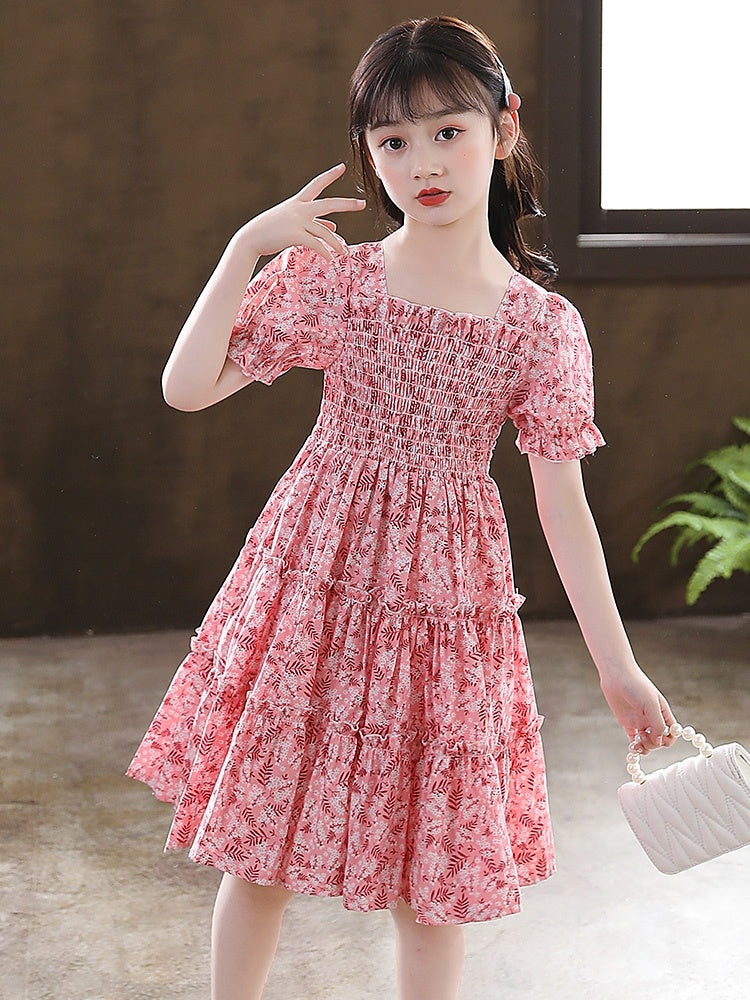 Girls' Cotton New Hot Sell Style Floral Dress