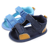 Denim baby Velcro sandals toddler shoes baby shoes - Almoni Express