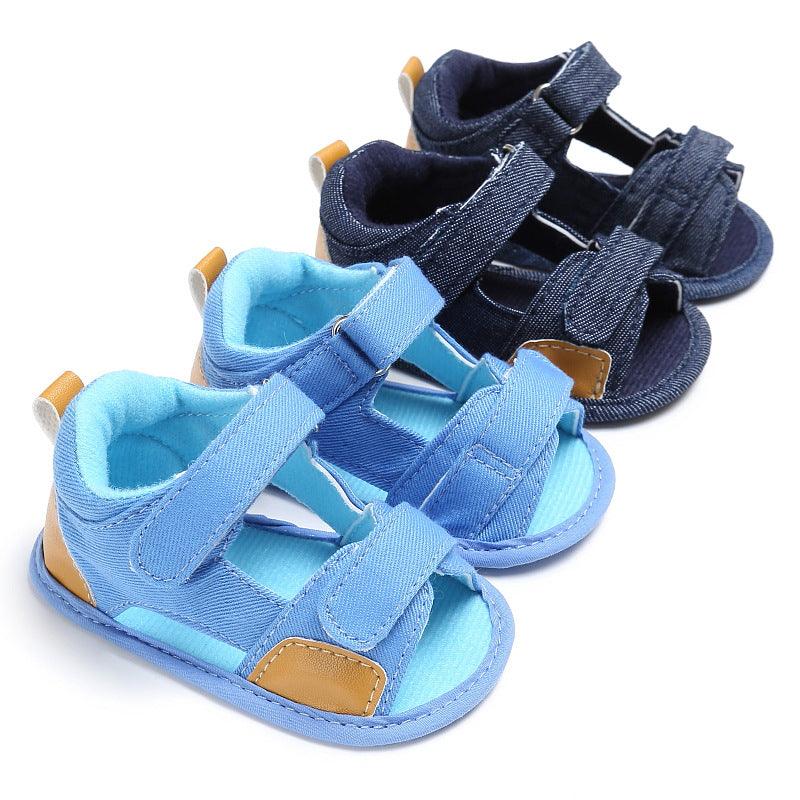 Denim baby Velcro sandals toddler shoes baby shoes - Almoni Express