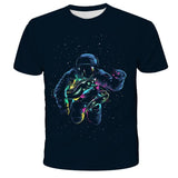 Digital Print Astronaut T-Shirt - Almoni Express