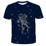 Digital Print Astronaut T-Shirt - Almoni Express