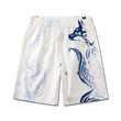 Digital Print White Totem Pattern Shorts Short Sleeve Suit For Men - AL MONI EXPRESS