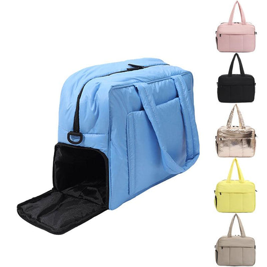 Down Handbags Winter Travel Duffle Bag With Shoes Compartment Portable Sports Yoga Gym Fitness Shoulder Bags For Weekender Overnight Tote Women - AL MONI EXPRESS