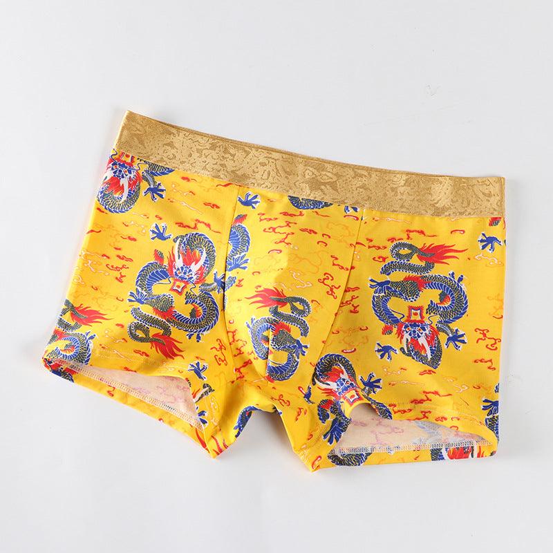 Dragon print boxer shorts - Almoni Express