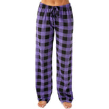 Drawstring Plaid Print Trousers Casual Loose Sports Home Pants Women - AL MONI EXPRESS