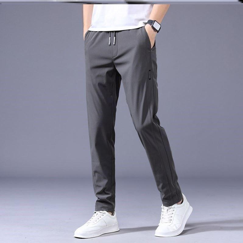 Drawstring Trousers Thin Casual Pants Korean Version Loose Straight Sweatpants Mens Clothing - AL MONI EXPRESS