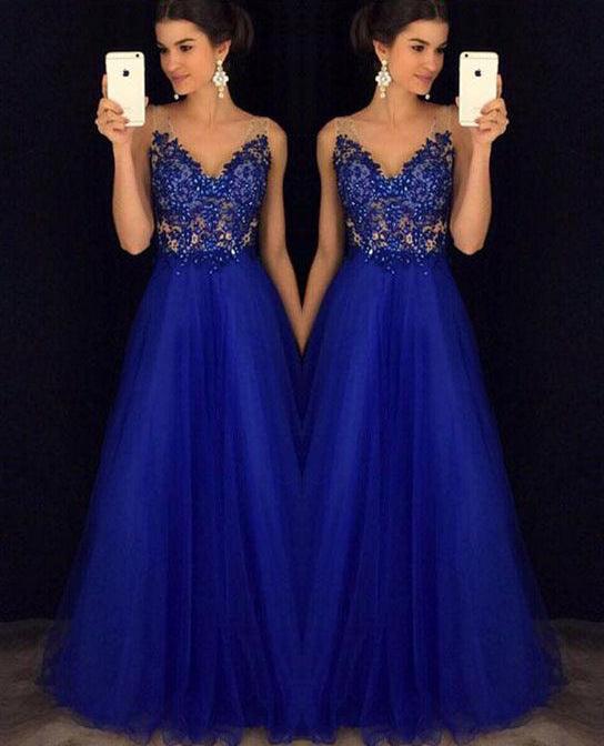 Dress Backless Beaded Ball Elegant Long Dress Blue Chiffon Dress Spot - Almoni Express