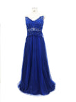 Dress Backless Beaded Ball Elegant Long Dress Blue Chiffon Dress Spot - Almoni Express