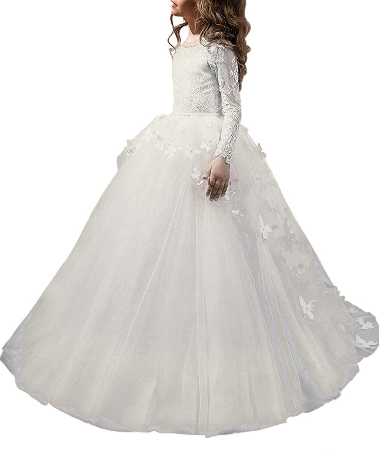 Girls' Performance Wedding Long Poached Dress Princess Dress