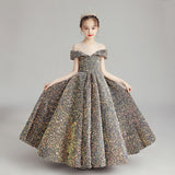 Birthday Princess Dress Little Girl Host High-end Piano Costumes