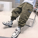 Boys Cargo Pants Spring And Autumn New Multi-pocket Trousers