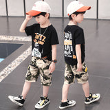 Boys' Printed Short Sleeve Shorts Set