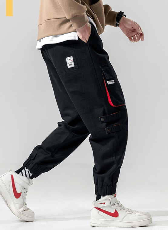 Elastic Waist Punk Pants Cargo Jogger Pants - AL MONI EXPRESS