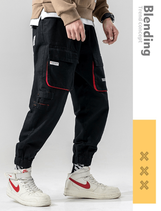 Elastic Waist Punk Pants Cargo Jogger Pants - AL MONI EXPRESS