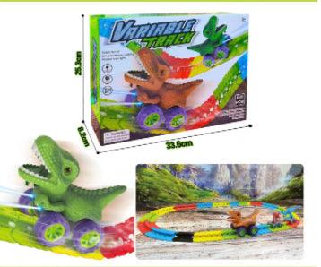 Electric Dinosaur-themed Children's Roller Coaster with Plastic Track Toy - AL MONI EXPRESS