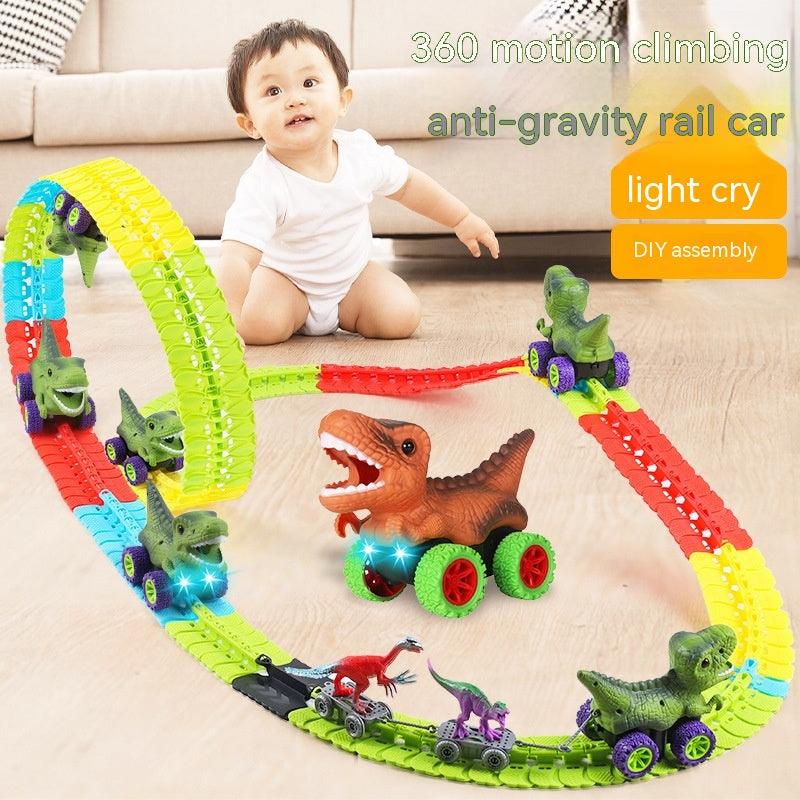 Electric Dinosaur-themed Children's Roller Coaster with Plastic Track Toy - AL MONI EXPRESS