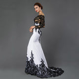 Embroidered Lace Maxi Dress With Fishtail Slim Tail - Almoni Express