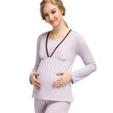 Enjoy the winter pregnant pregnant women pregnant women suit long johns lactation clothes suit feeding pajamas Home Furnishing confinement suit - Almoni Express