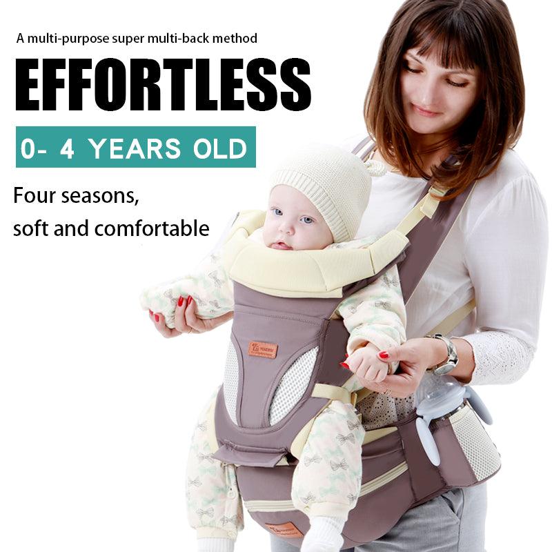 Ergonomic Baby Carrier 0-48M Baby Hipseat Carrier Front Facing Ergonomic Kangaroo Baby Wrap Sling for Baby Travel - Almoni Express