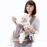 Ergonomic Baby Carrier 0-48M Baby Hipseat Carrier Front Facing Ergonomic Kangaroo Baby Wrap Sling for Baby Travel - Almoni Express