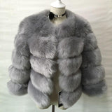 Europe And The United States Autumn And Winter New Fox Fur Fur Coat Women's Short Long-sleeved Fur Artificial Fur Coat - Almoni Express