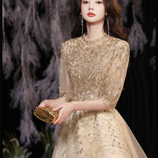 Evening Dress Host's Light Luxury And Advanced Sense - Almoni Express