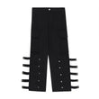 Men's Big Pocket Workwear Personality Strap Wide Leg Pants