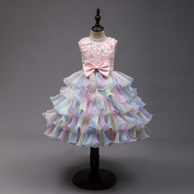 Children's Casual Fashion Bow Dress