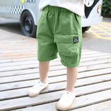 Solid Color Boy's Thin Loose Cropped Cargo Trousers