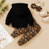 Clothes Letter Print Hooded Leopard-print Trousers