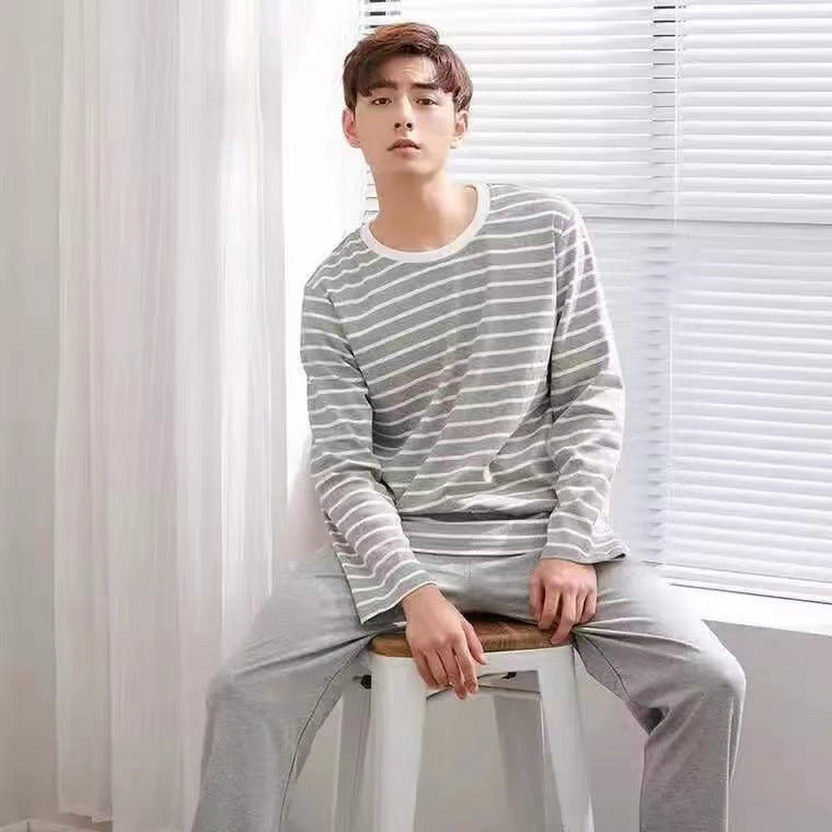 Men's Pajamas, Long Sleeved Spring And Autumn Home Wear