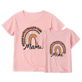 Valentine's Day Mother-daughter Matching Outfit Mom And Daughter European And American Summer Casual Trend New Rainbow Letter Print Short-sleeve