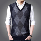 Factory Direct Sales Winter Wool Knitted Vest Middle-aged And Elderly Men's Thickened Sweater - AL MONI EXPRESS