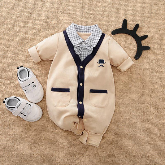 Fake Two Outer Clothing Newborn Clothing Crawl - Almoni Express