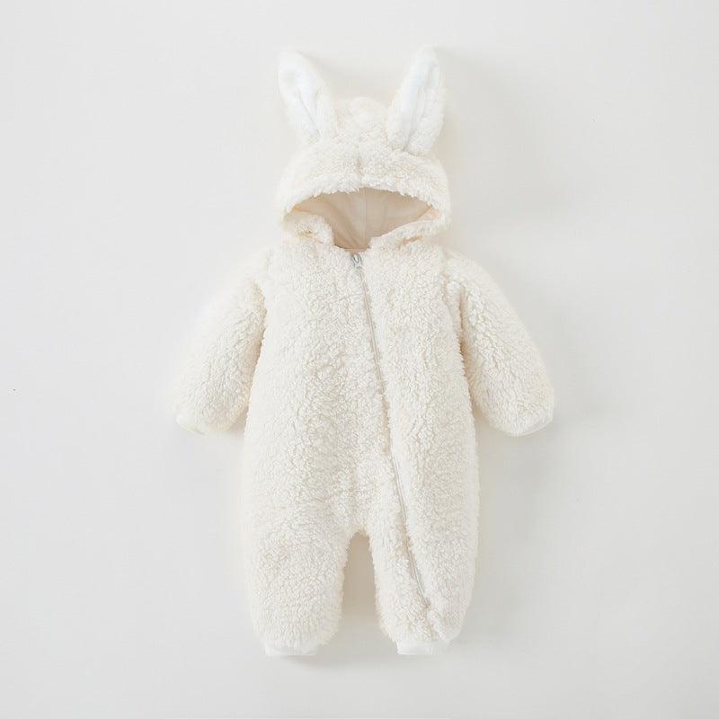 Fashion Baby Warm Bunny Ears Jumpsuit - Almoni Express