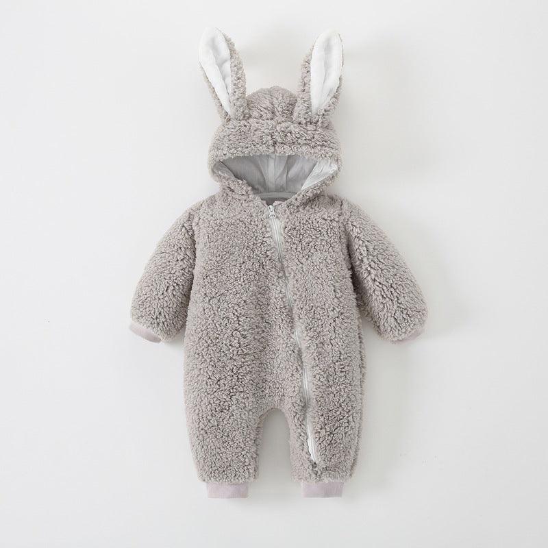 Fashion Baby Warm Bunny Ears Jumpsuit - Almoni Express