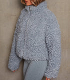 Fashion Cashmere Cardigan Short Jacket Lamb Wool Coat Women - Almoni Express