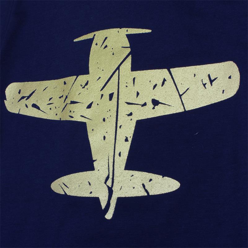 Fashion Casual Cotton Print Fashion Small Airplane Kids T-shirt - Almoni Express