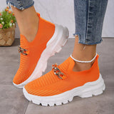 Fashion Chain Design Mesh Shoes For Women Breathable Casual Soft Sole Walking Sock Slip On Flat Shoes - AL MONI EXPRESS