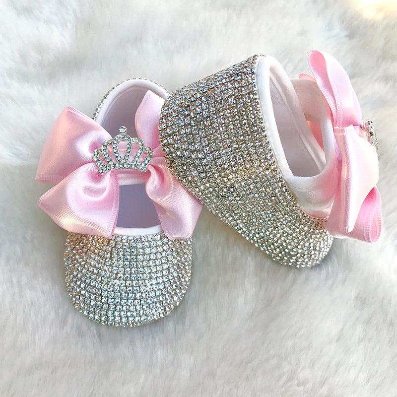 Fashion Children's Photography Props Studio Newborn Baby Rhinestone Shoes - Almoni Express