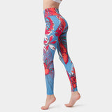 Fashion Flowers Print Leggings High Waist Hip Lifting Yoga Pants For Women Sports Running Fitness Trousers - AL MONI EXPRESS