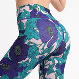 Fashion Flowers Print Leggings High Waist Hip Lifting Yoga Pants For Women Sports Running Fitness Trousers - AL MONI EXPRESS