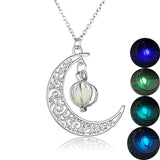 Fashion Moon Natural Glowing Stone Healing Necklace Women Gift Charm Luminous Pendant Necklace Jewelry - AL MONI EXPRESS