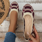 Fashion Plaid Print Flats Shoes New Fashion Casual Breathable Slip On Round-toe Mesh Shoes For Women - AL MONI EXPRESS